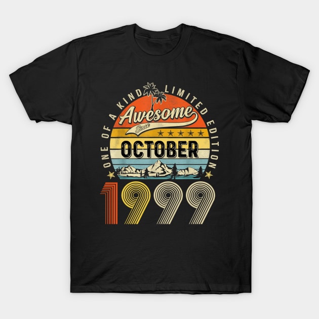 Awesome Since October 1999 Vintage 24th Birthday T-Shirt by Benko Clarence